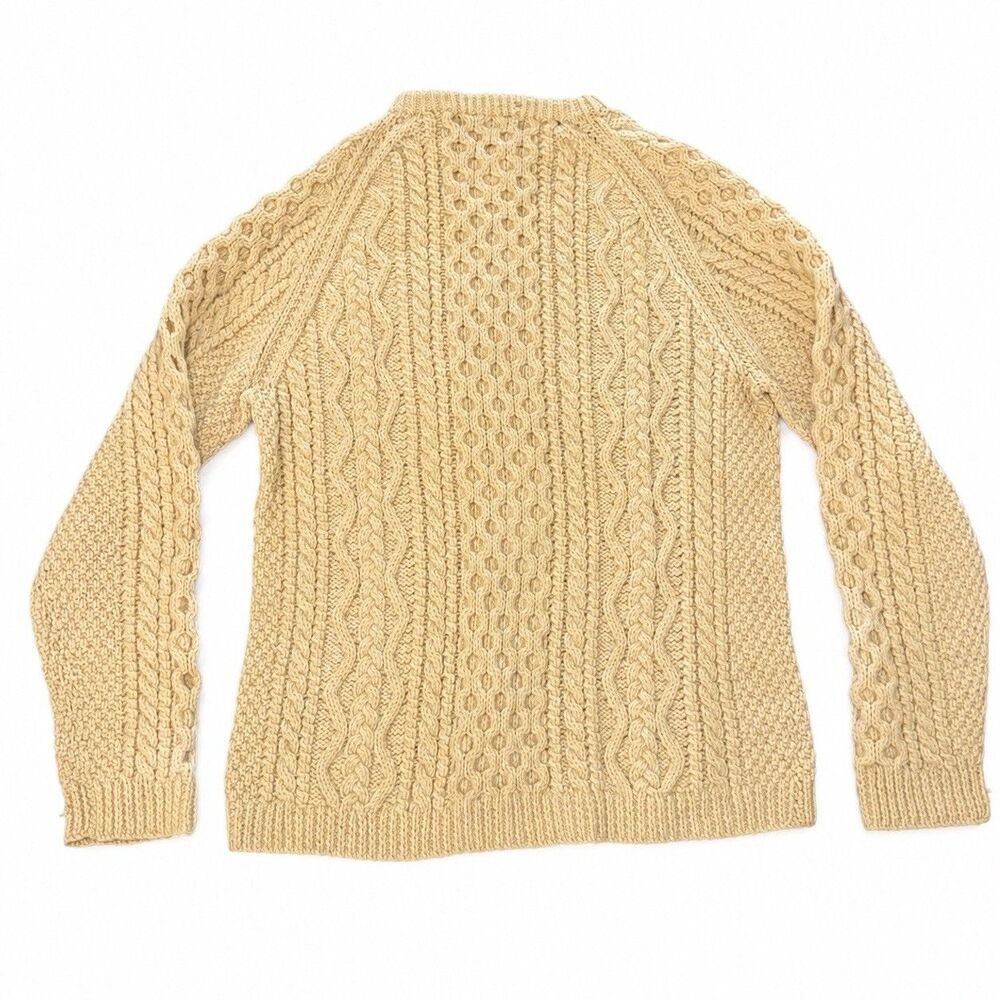 Croftknit Scotland Hand Knit Wool Cable Aran Fisherman Sweater S/M - Picture 4 of 5